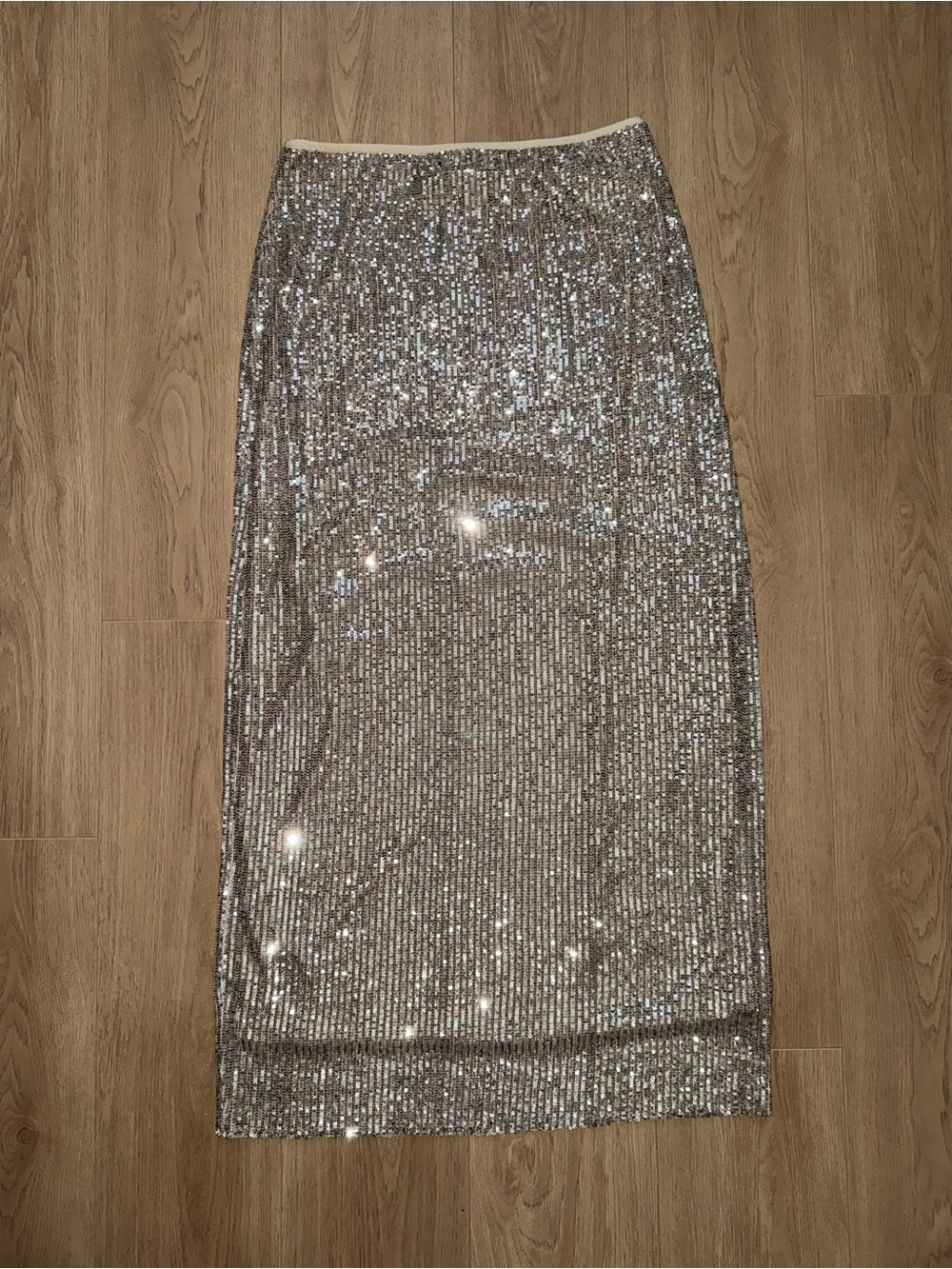Dressed in LALA Silver Sequin Maxi Skirt - Picture 3 of 5